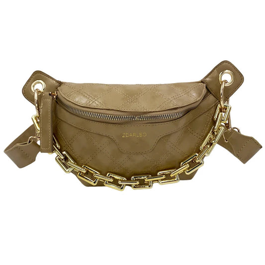 Fanny Pack With Gold Chain The Store Bags Gray