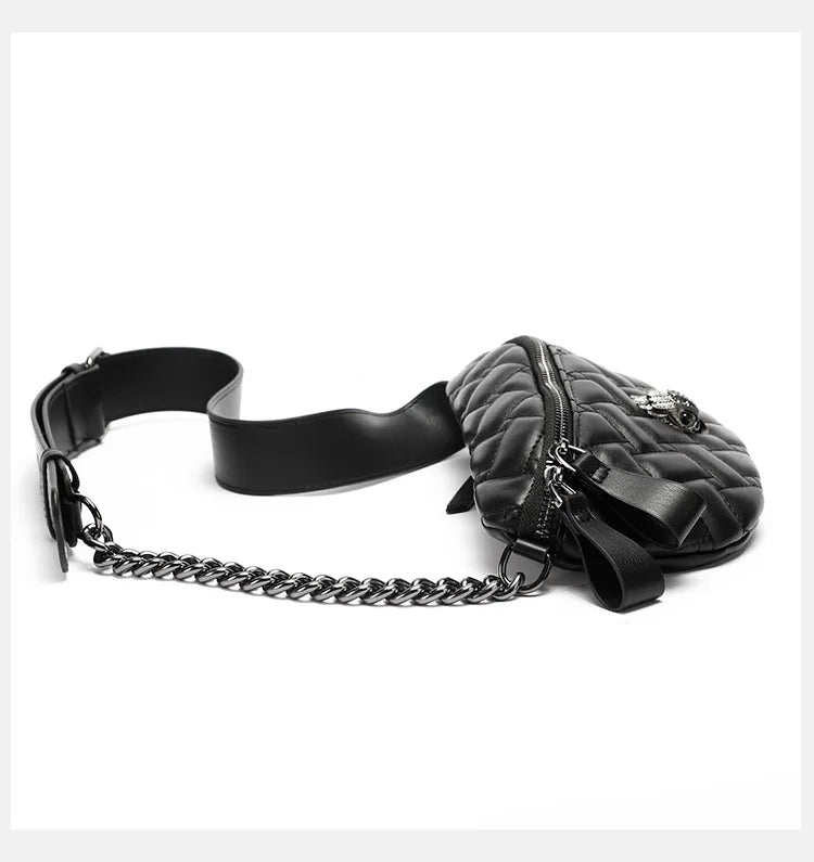 Black Leather Crossbody Fanny Pack The Store Bags