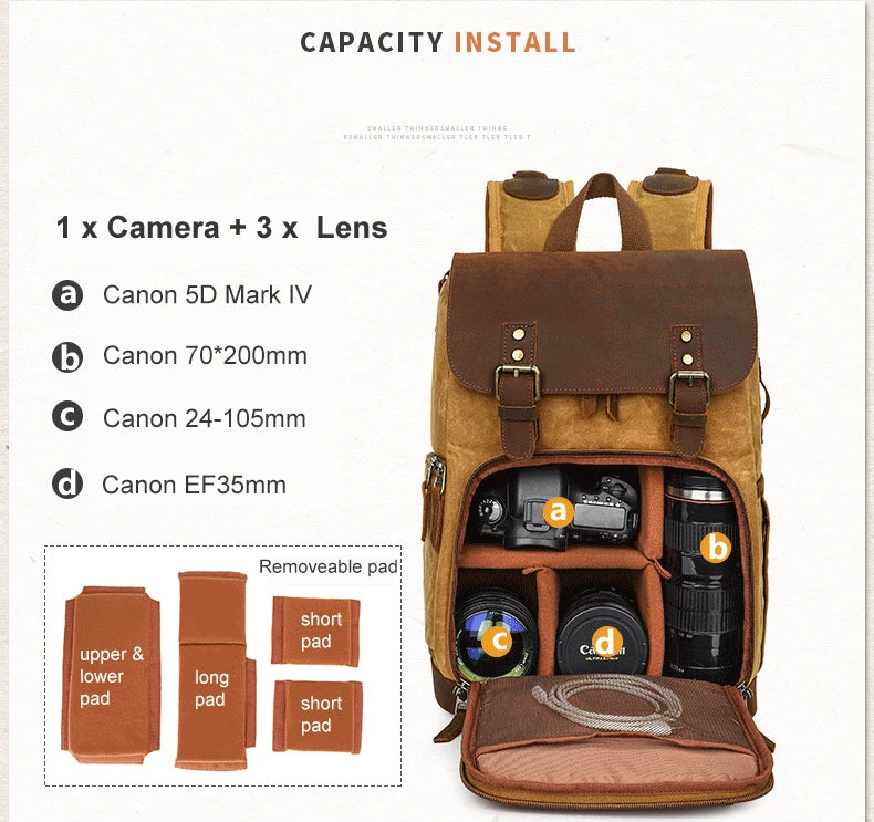 Mochila para camara y tripode