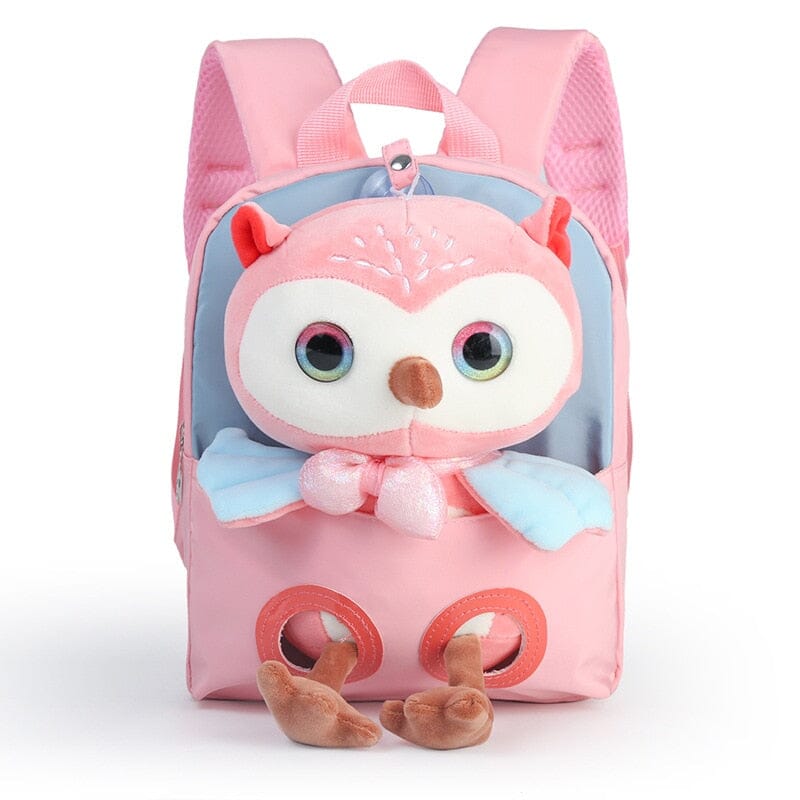 Plush Owl Backpack The Store Bags pink