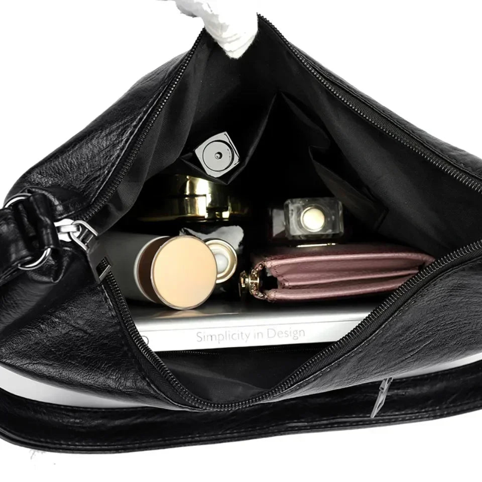 Bolso Tote De Piel Con Cremallera
