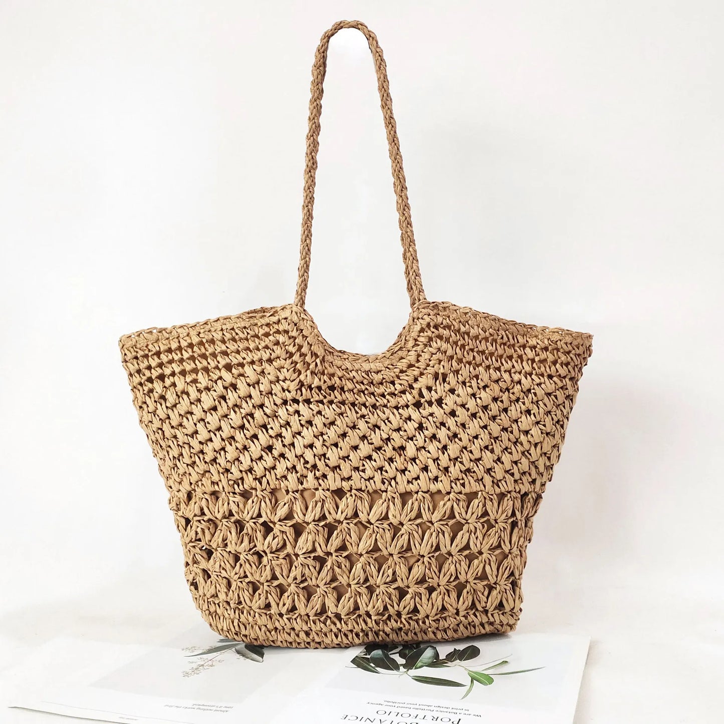 Large Straw Tote Beach Bag