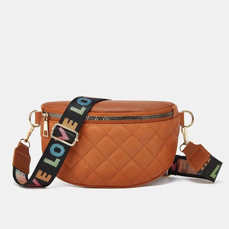 Orange Leather Fanny Pack The Store Bags Gold