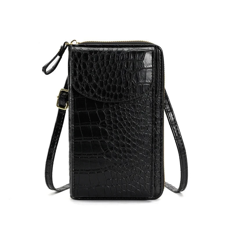 Pebbled Leather Phone Crossbody Bag The Store Bags Black