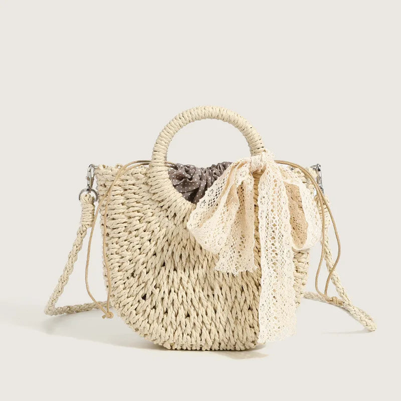 Straw Bag Summer OHO The Store Bags beige 19x8.5x23cm
