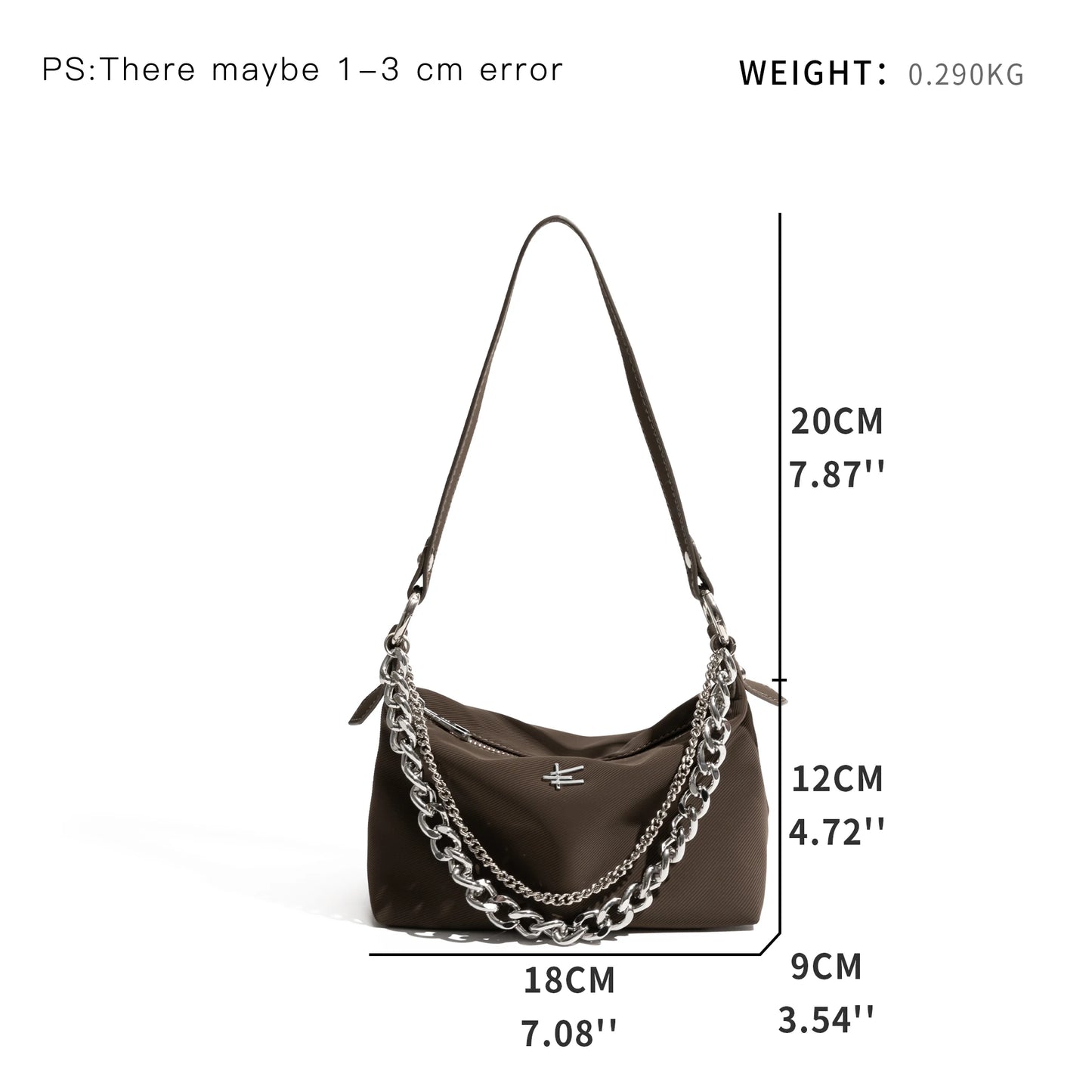 Bolso de cuero con cadena