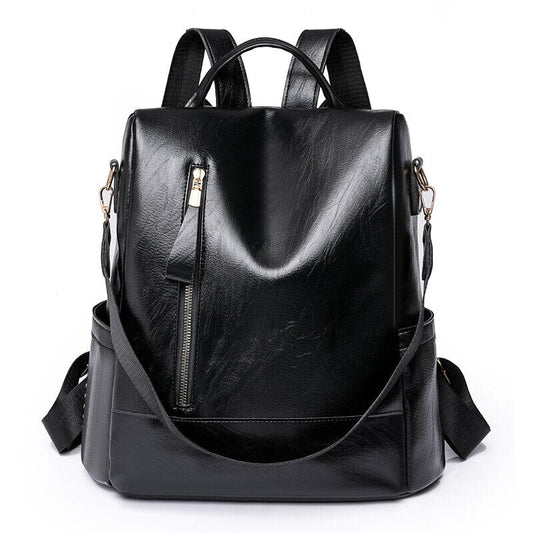Theft Proof Faux Leather Backpack The Store Bags Black 