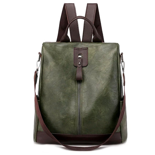 Theft Proof Faux Leather Backpack