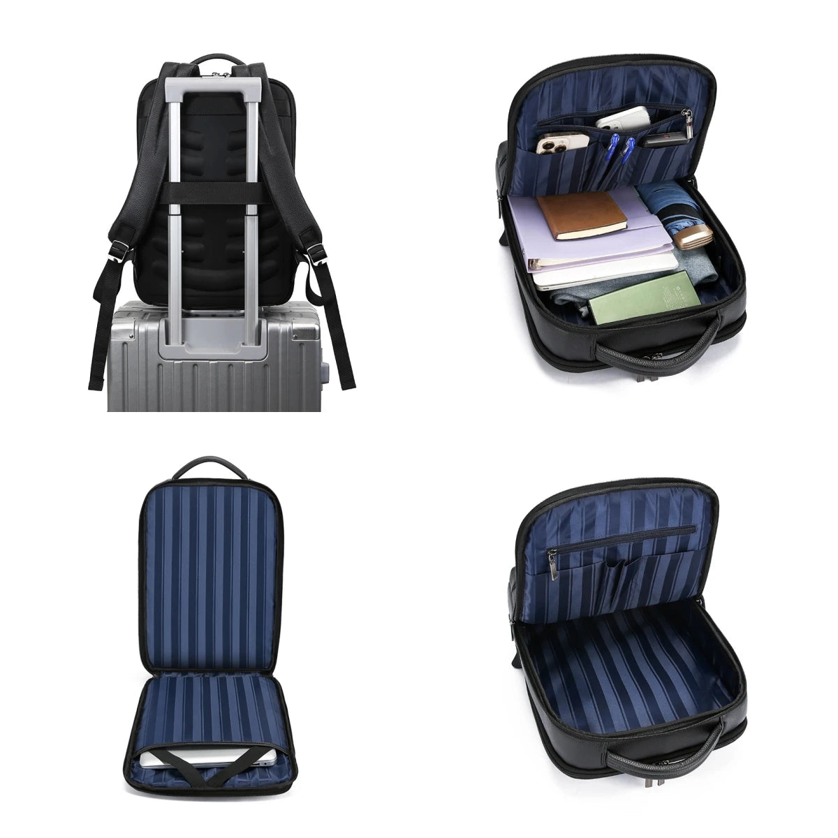 PU Leather Backpack With USB Charger The Store Bags