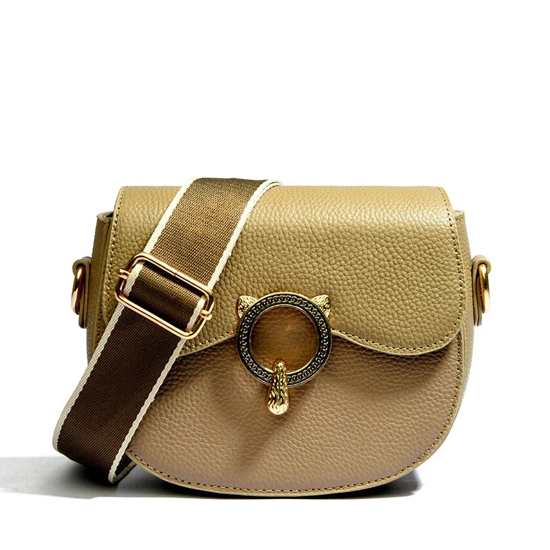 Round Leather Shoulder Bag The Store Bags Khaki