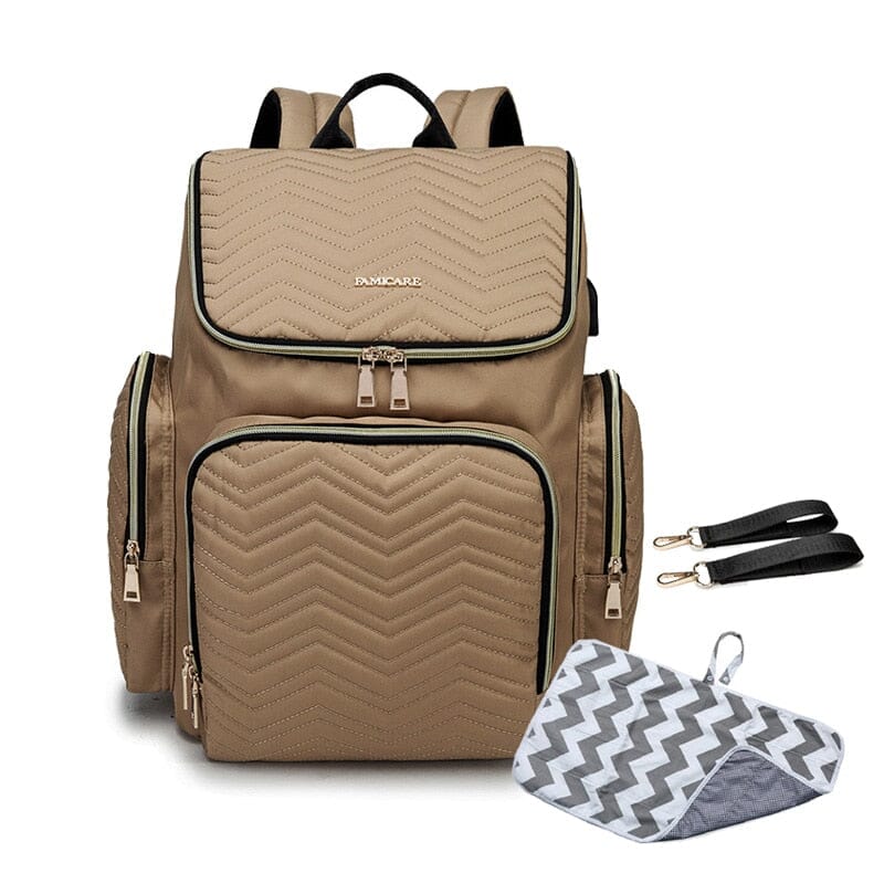 Backpack Diaper Bag With Phone Charger The Store Bags Khaki with mat 