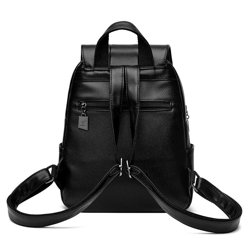 Bolso tipo mochila de cuero con transporte oculto