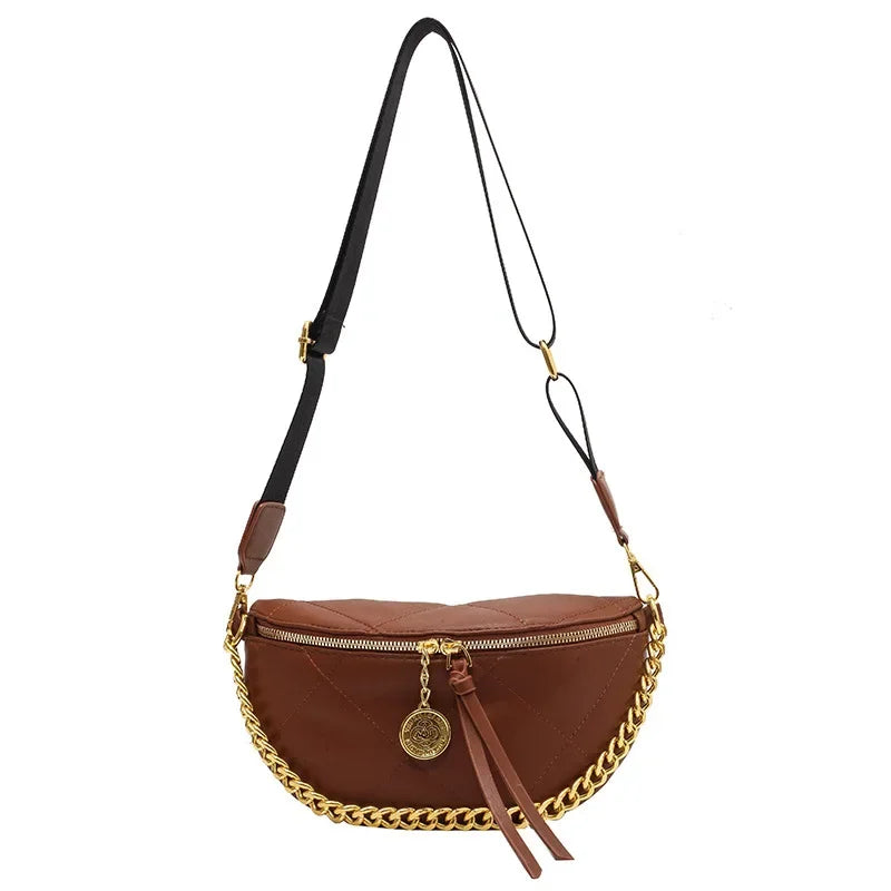 Gold Chain Fanny Pack The Store Bags Brown