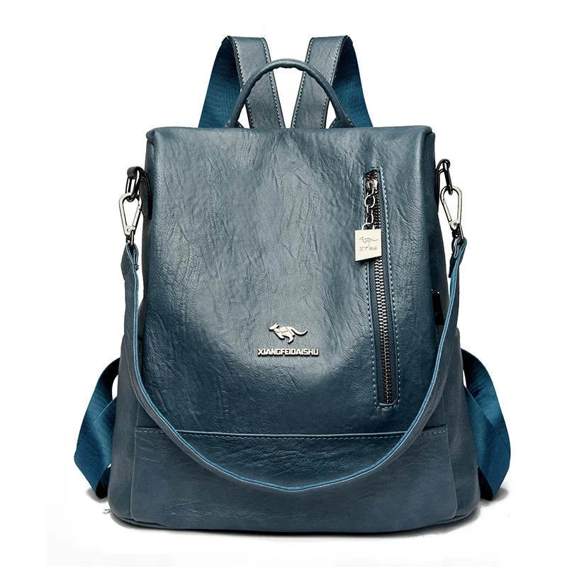 Anti Theft Backpack Purse Leather The Store Bags SKY BLUE