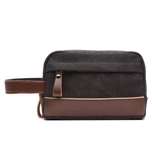 Men's leather and canvas dopp kit The Store Bags Black