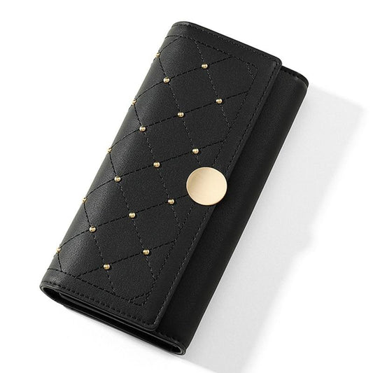 Women's Leather Wallet With Rivets The Store Bags Black