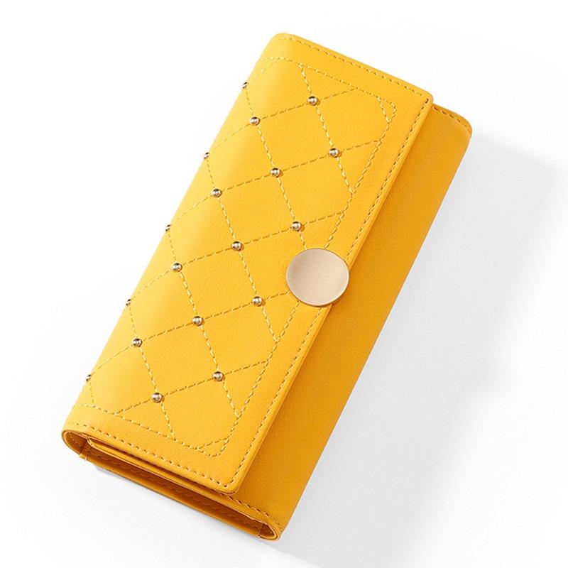 Women's Leather Wallet With Rivets The Store Bags Yellow