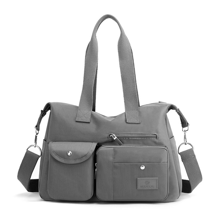 Large Nylon Tote Bag With Zipper The Store Bags Gray