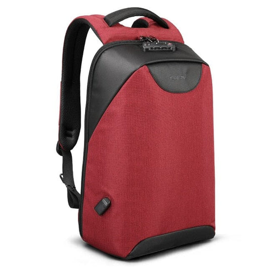 Locking Backpack With USB Charger The Store Bags Red