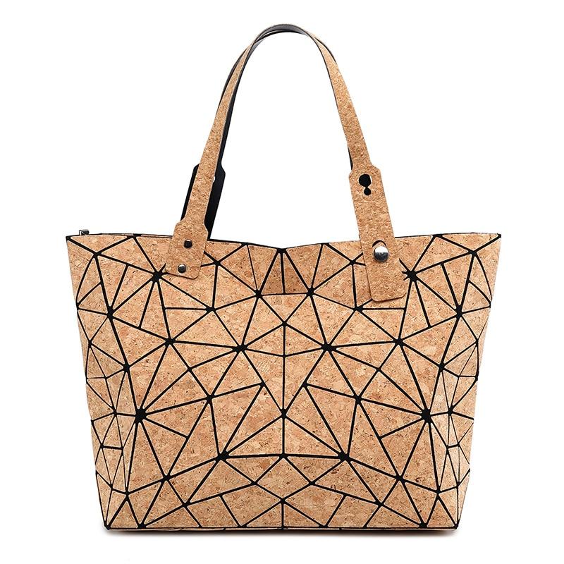 Geometric Print Tote Bag The Store Bags Brown
