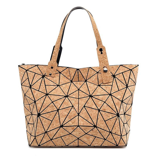 Geometric Print Tote Bag The Store Bags Brown