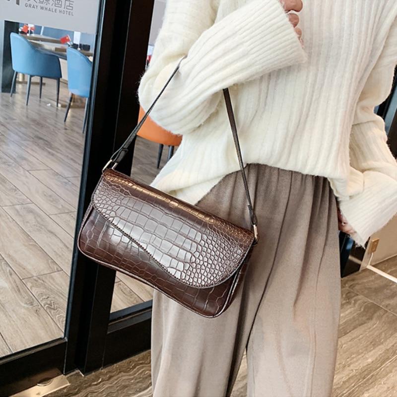 Croc Embossed Leather Baguette Bag The Store Bags