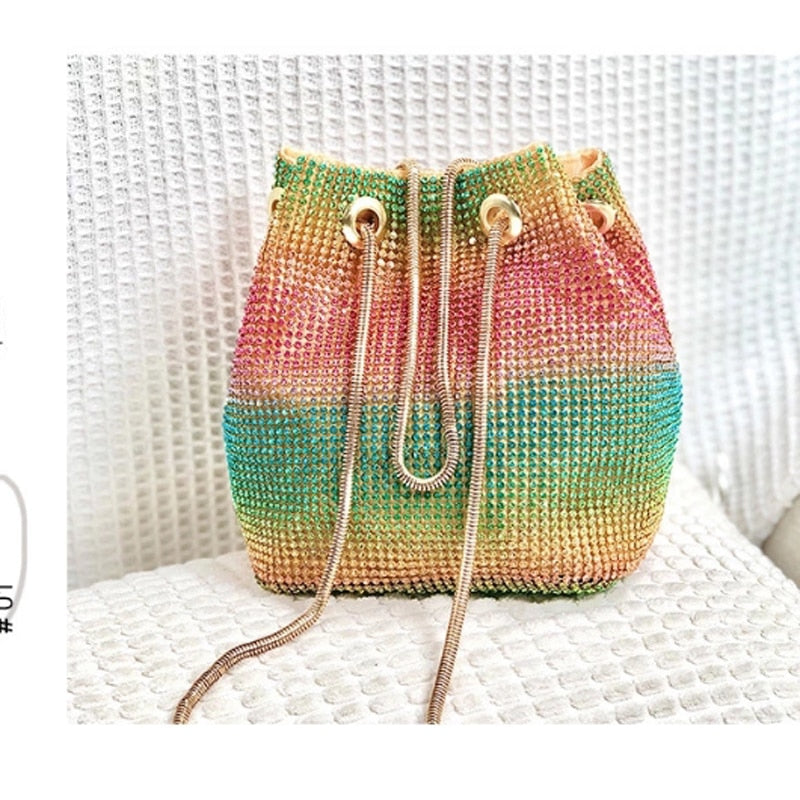 Rhinestone Bucket Bag The Store Bags Colorful