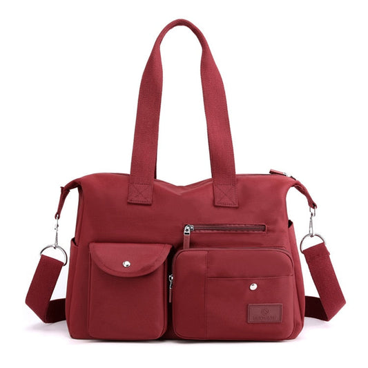 Large Nylon Tote Bag With Zipper The Store Bags Burgundy