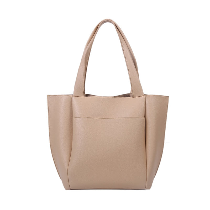 Black Leather Women's Work Tote The Store Bags creamy-white