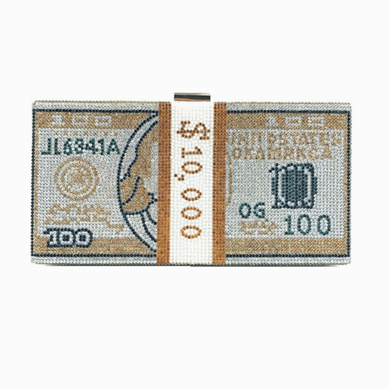 Money Rhinestone Purse The Store Bags