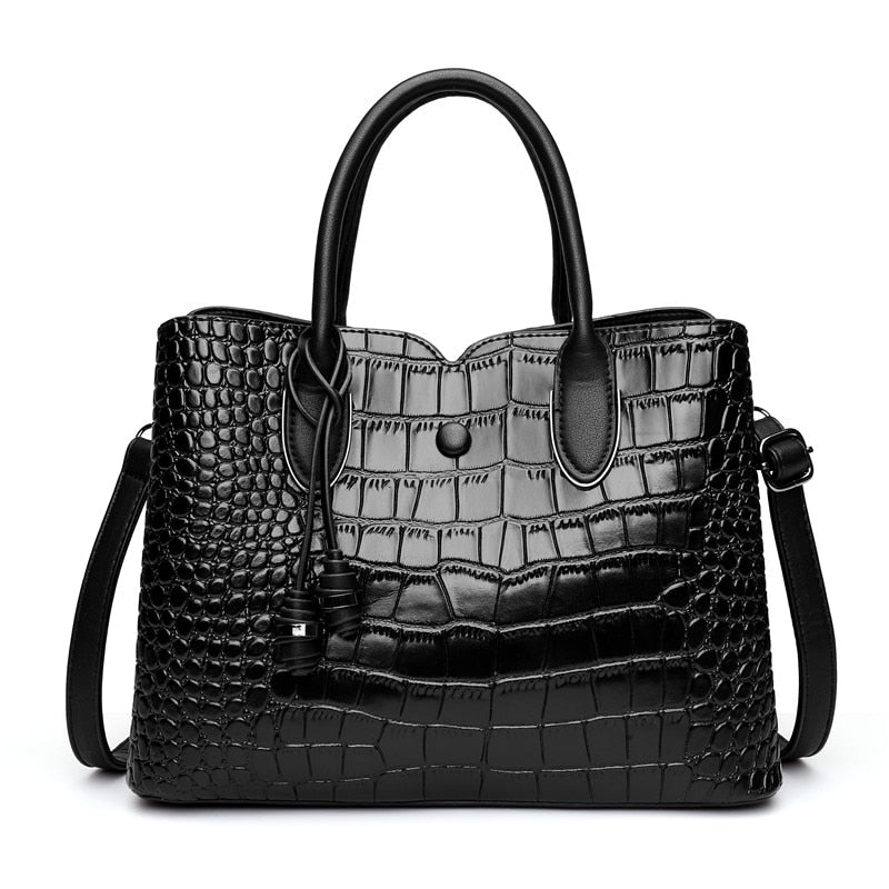 Croc Effect Leather Bucket Bag The Store Bags black