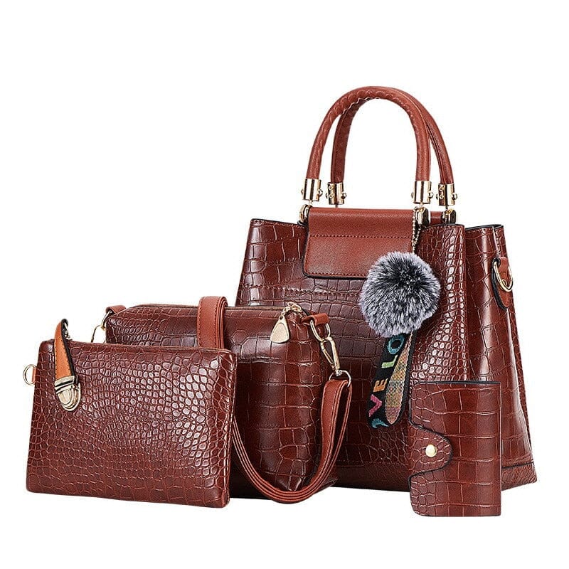 4 Piece Handbag Set ERIN The Store Bags 4PS Brown