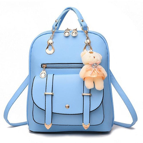 Women's Leather Purse Backpack The Store Bags sky blue