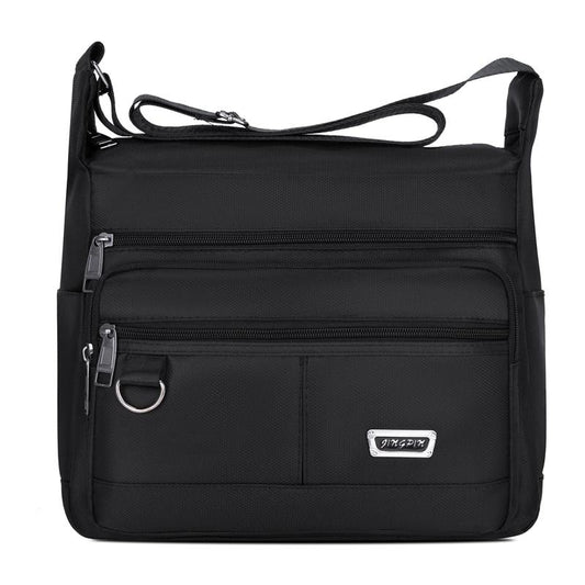 3 zipper pocket black messenger bag The Store Bags Black