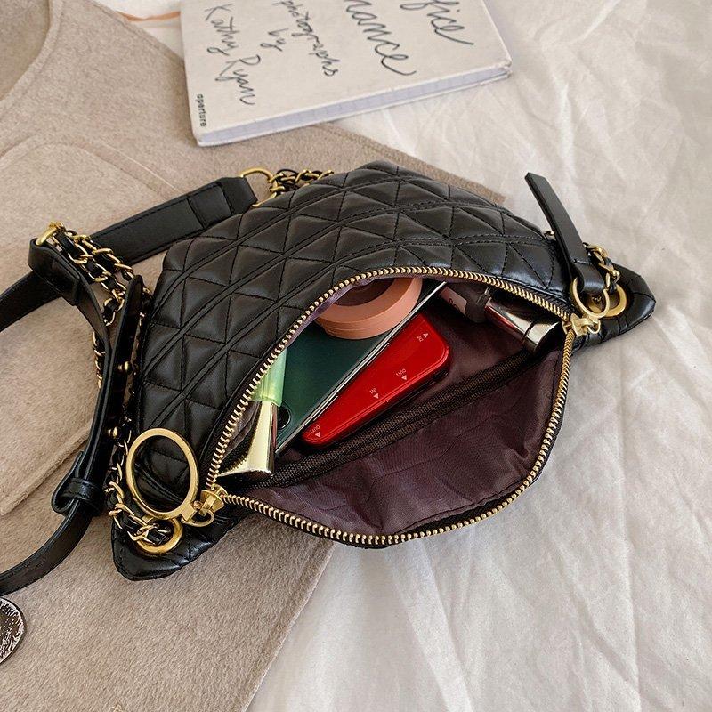 Black Quilted Fanny Pack The Store Bags