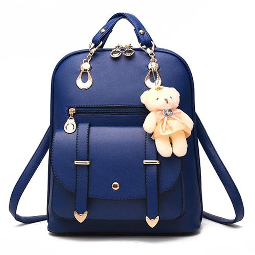 Women's Leather Purse Backpack The Store Bags dark blue