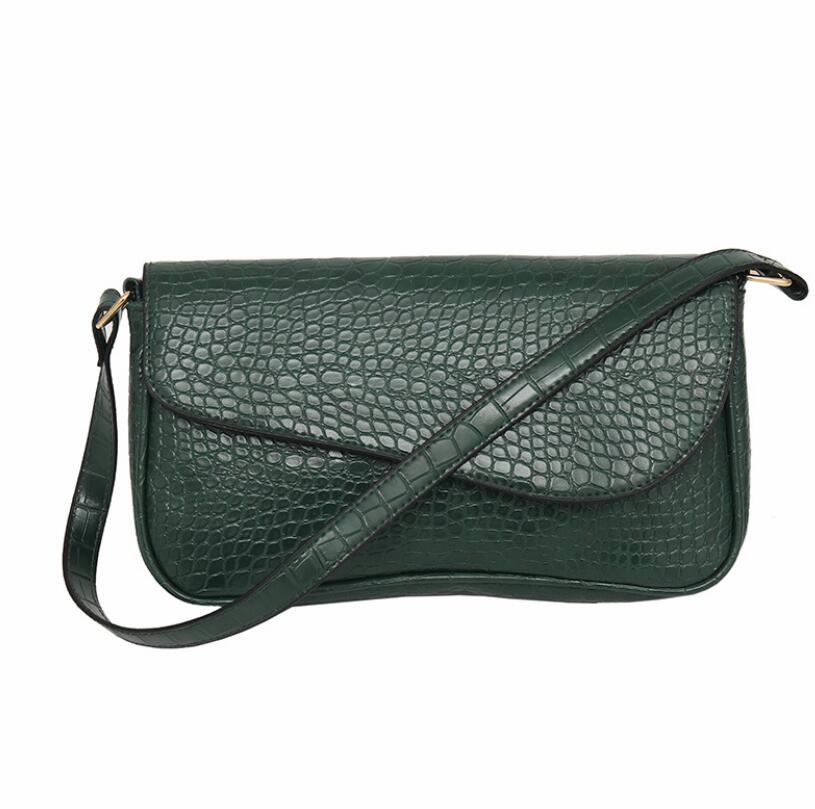 Croc Embossed Baguette Bag ERIN The Store Bags Green