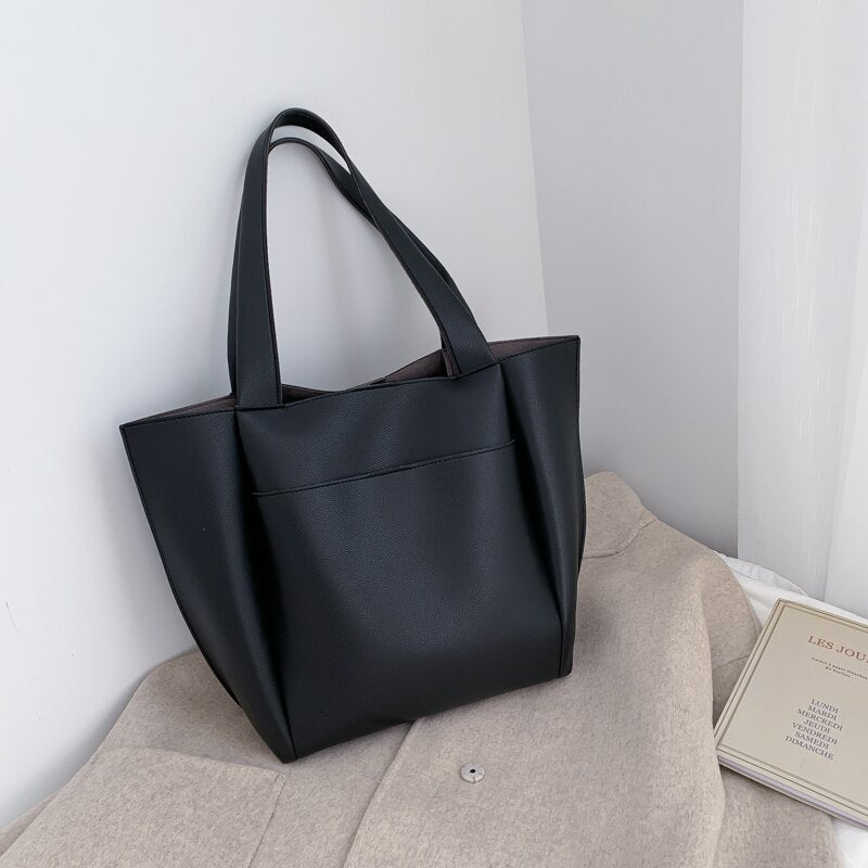 Black Leather Women's Work Tote The Store Bags