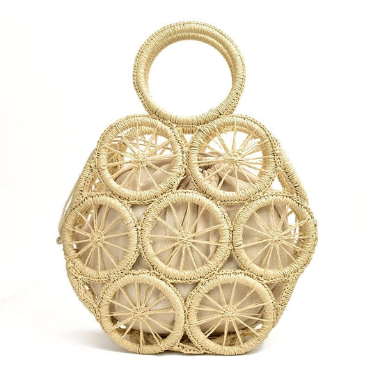 Straw Bag With Round Handles The Store Bags beige 