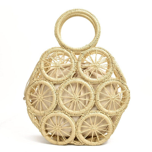 Straw Bag With Round Handles The Store Bags beige