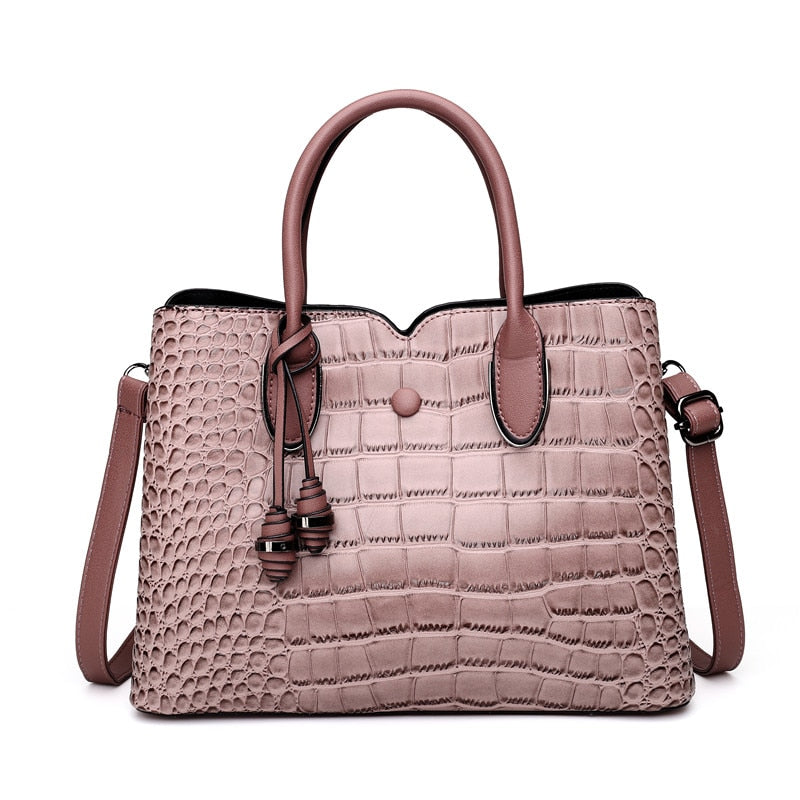 Croc Effect Leather Bucket Bag The Store Bags pink