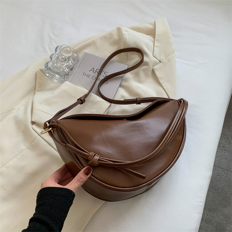Half Moon Leather Crossbody Bag The Store Bags Brown 