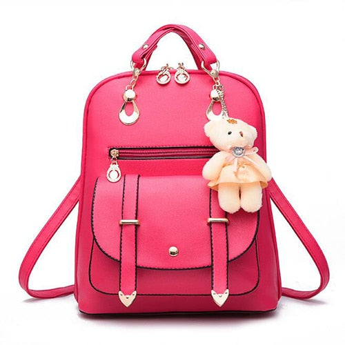 Women's Leather Purse Backpack The Store Bags rose red