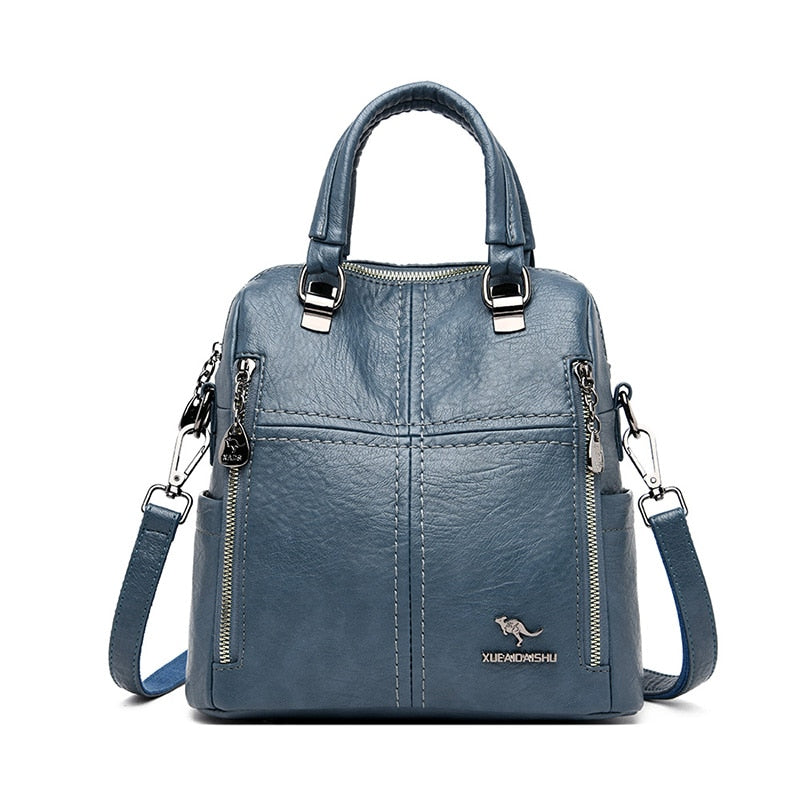 Leather Convertible Handbag The Store Bags Blue