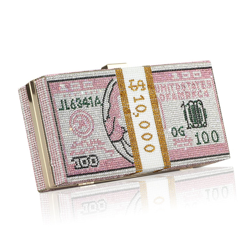 Money Rhinestone Purse The Store Bags