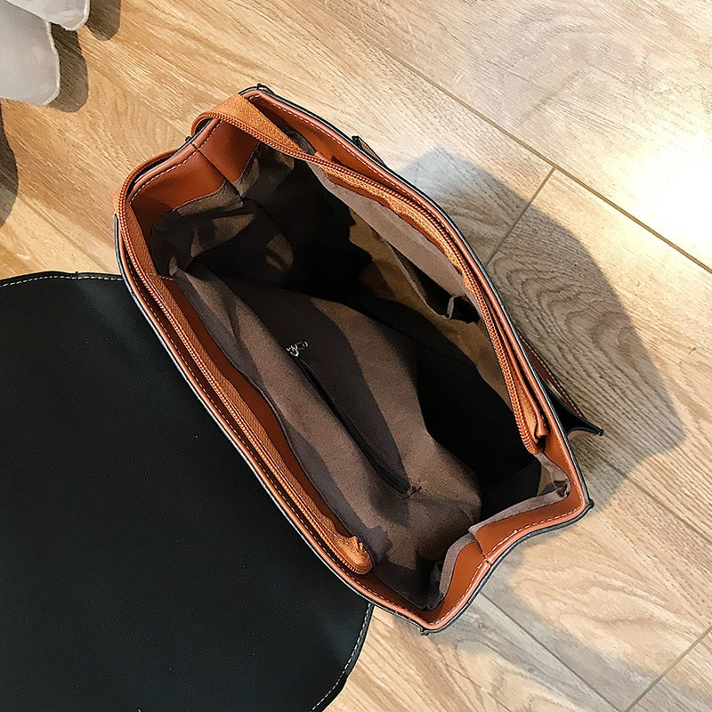 Black Leather Buckle Backpack The Store Bags