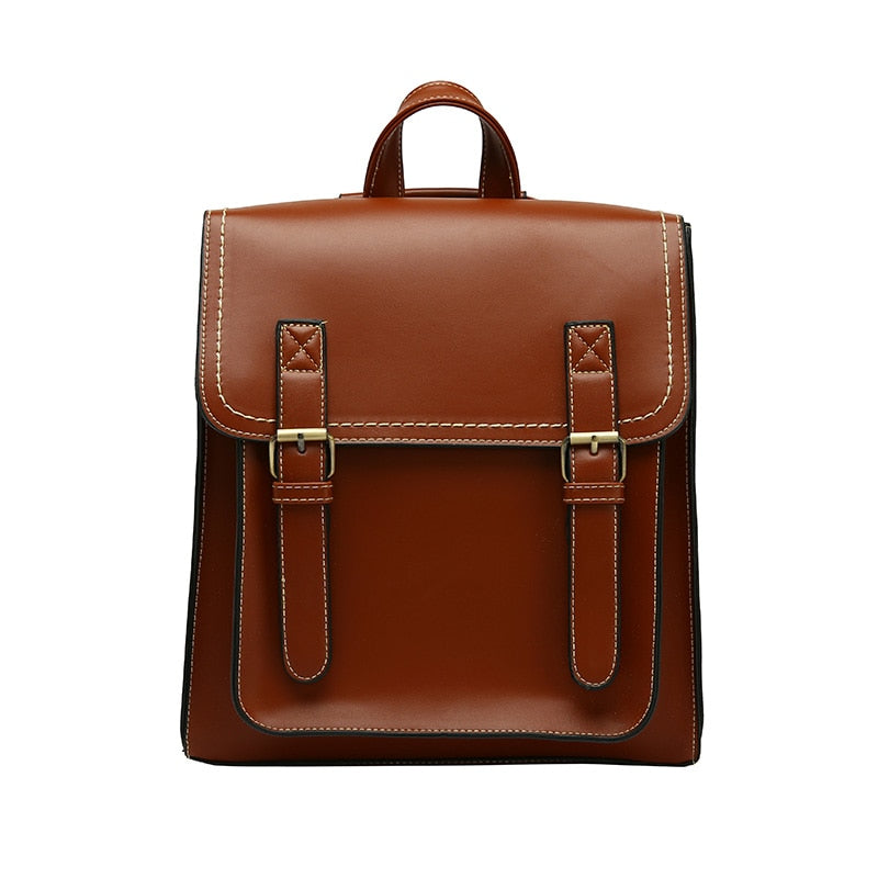 Black Leather Buckle Backpack The Store Bags Brown