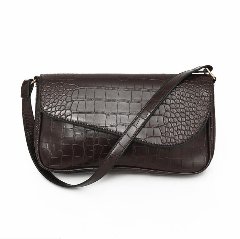 Croc Embossed Baguette Bag ERIN The Store Bags Brown