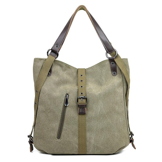 Olive Green Canvas Tote Bag The Store Bags Green 30cm x 10cm x 35cm
