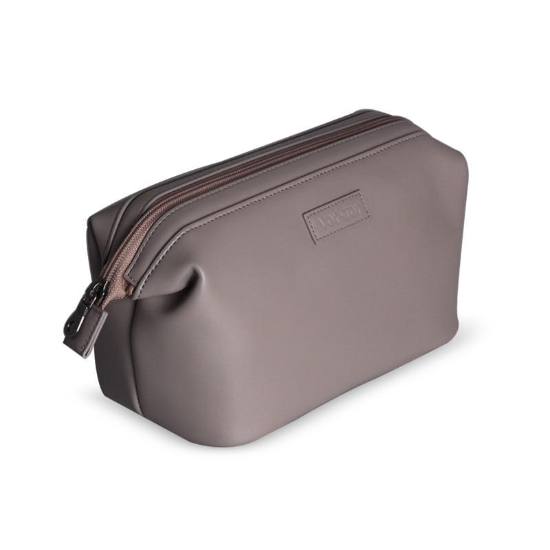 Waterproof Travel Toiletry Bag REWAN The Store Bags PU Khaki gray 